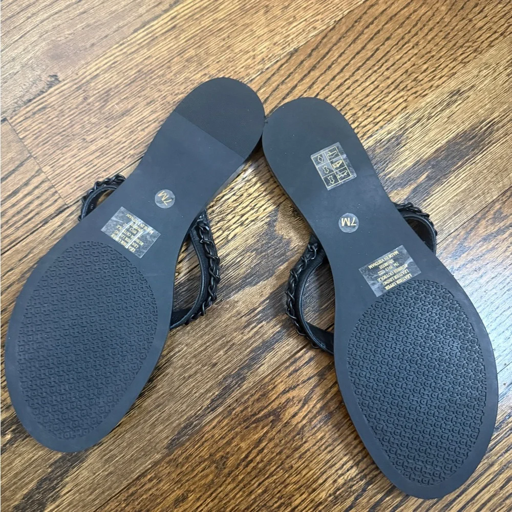 Tory Burch Everly Chain Thong Paris Nappa Women's Sandal sz 7